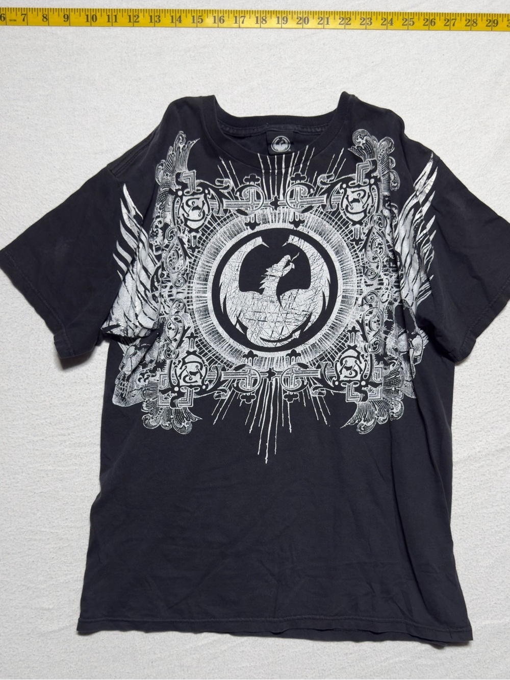 Dragon alliance Black Short-Sleeve Graphic Tee with White Crest Motif